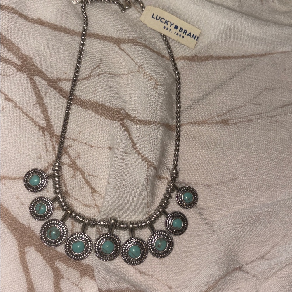 Lucky Necklace  Silver & ‘Turquoise’ look